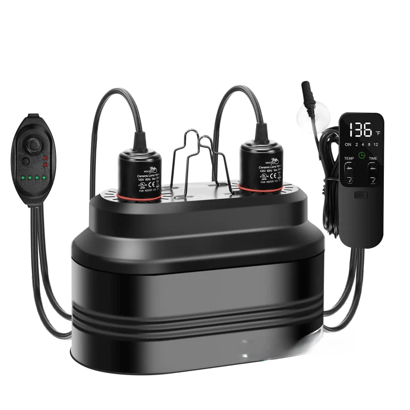 Reptile double lampshade deep dome climbing pet lamp double lampshade with dimmer switch timer temperature control
Reptile double lampshade deep dome climbing pet lamp double lampshade with dimmer switch timer temperature control