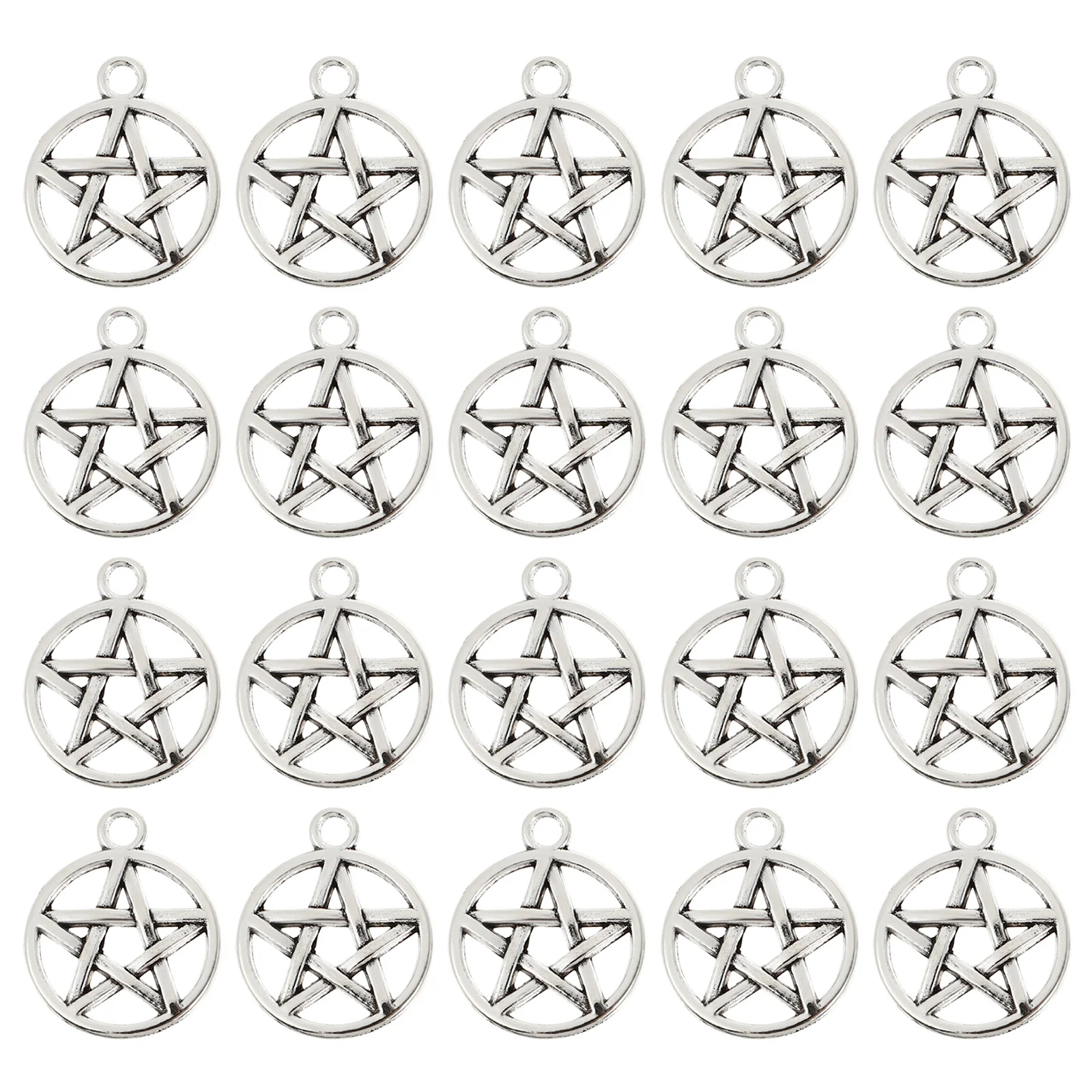 50Pcs Silver Pentagram Pendant Unisex Stylish Lightweight Charm for Boys Men Women Birthday Valentine Gift Pendant for Men
50Pcs Silver Pentagram Pendant Unisex Stylish Lightweight Charm for Boys Men Women Birthday Valentine Gift Pendant for Men