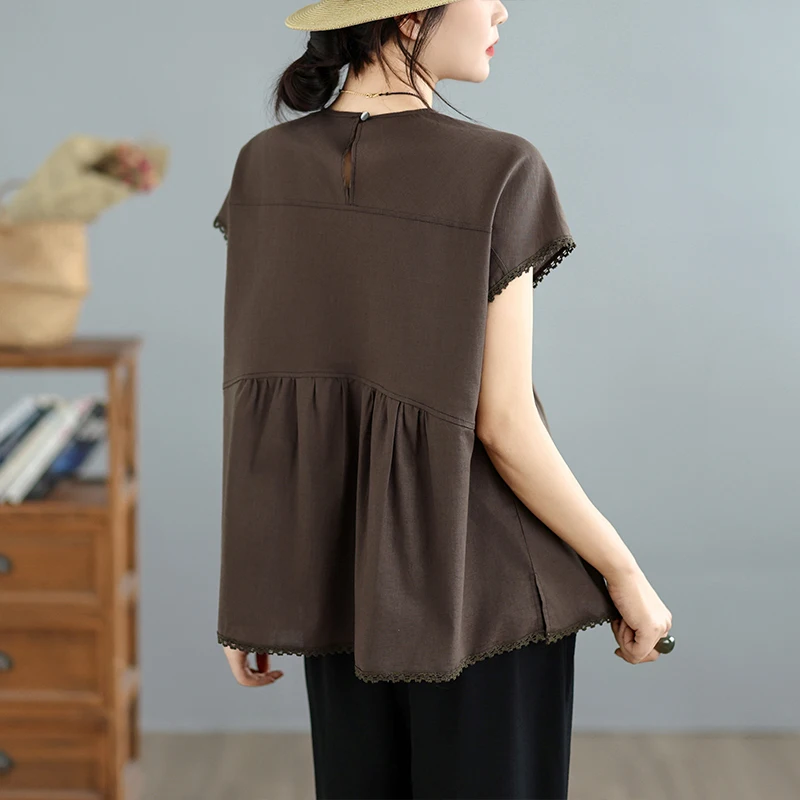 Summer 2026 Large Size Cotton Linen Base Shirt Hoodie Short Sleeve Women's Fashionable Top Comfortable Fit Commute Style
Summer 2026 Large Size Cotton Linen Base Shirt Hoodie Short Sleeve Women's Fashionable Top Comfortable Fit Commute Style