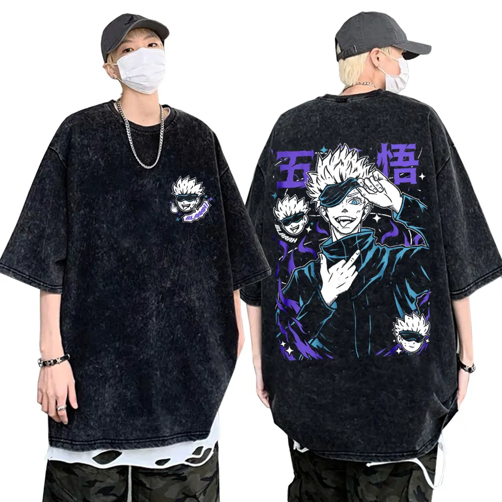 Washed Vintage Anime Jujutsu Kaisen Gojo Satoru Graphic T-shirt Men Casual Cotton Retro T Shirt Male Fashion Trend T-shirts Tops
Washed Vintage Anime Jujutsu Kaisen Gojo Satoru Graphic T-shirt Men Casual Cotton Retro T Shirt Male Fashion Trend T-shirts Tops