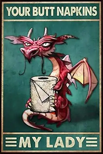 Dragon Your Napkins My Lady Tin Sign Bathroom Rules Family Hotel Gym Door Wall Decoration Vintage Metal Tin Sign 8X12Inch Best B
Dragon Your Napkins My Lady Tin Sign Bathroom Rules Family Hotel Gym Door Wall Decoration Vintage Metal Tin Sign 8X12Inch Best B
