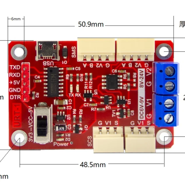 Многофункциональный преобразователь сигналов последовательного порта USB/URT-1 SMS RS485 Сервопривод SCS TTL-совместимый Feetech SCServo и SM Servo
Многофункциональный преобразователь сигналов последовательного порта USB/URT-1 SMS RS485 Сервопривод SCS TTL-совместимый Feetech SCServo и SM Servo