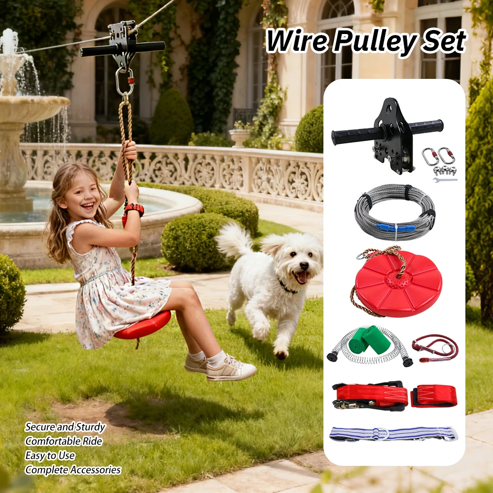 Kids Zip Line Kit Outdoor Zip Line Zip Line Swing for Children with Steel Wire Rope Pulley Safe Fun Play Equipment for Crossing
Kids Zip Line Kit Outdoor Zip Line Zip Line Swing for Children with Steel Wire Rope Pulley Safe Fun Play Equipment for Crossing