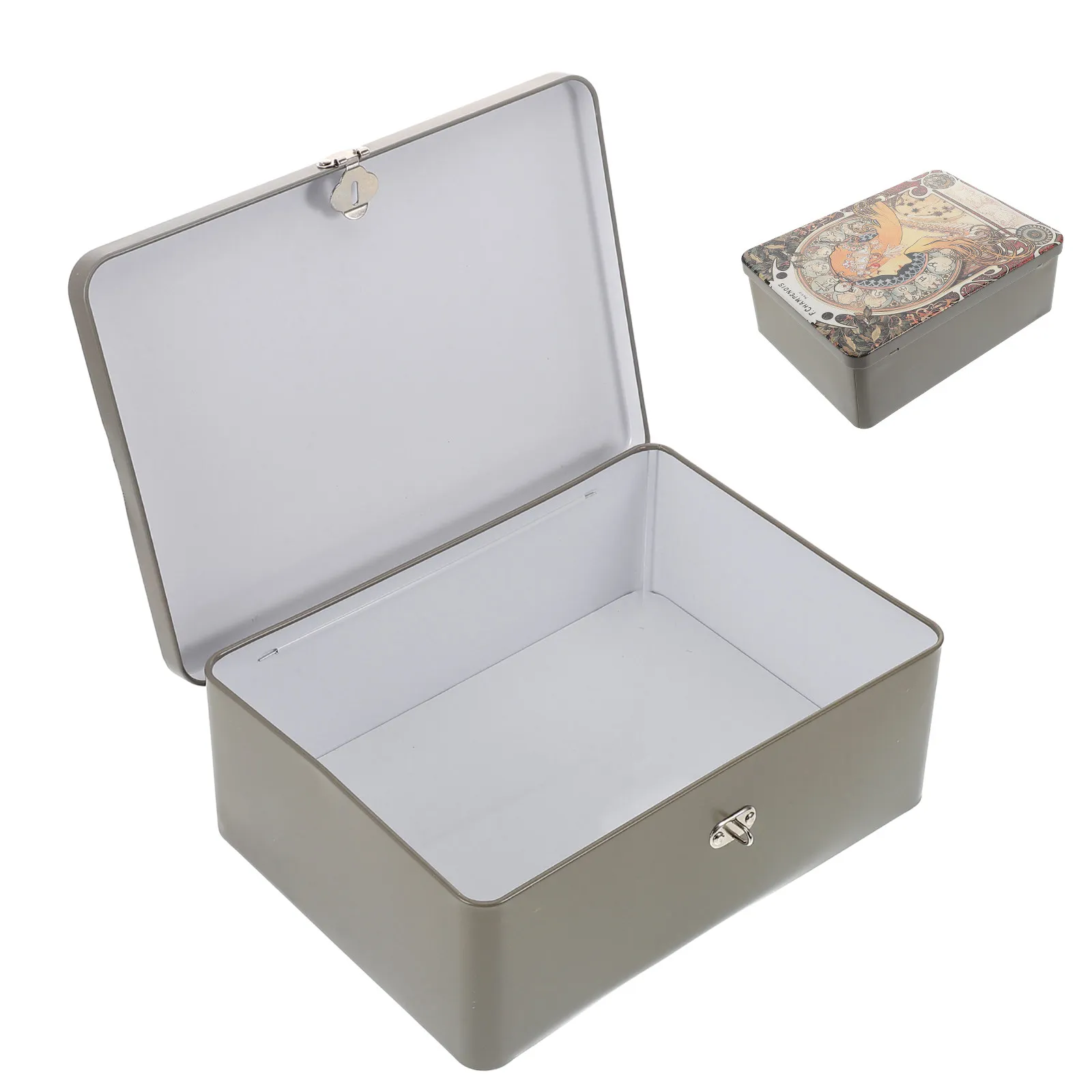 Маленькая винтажная жестяная шкатулка для хранения с замком и ключом, для украшений, конфет, декоративный подарочный контейнер для свадьбы, вечеринки, банкета
Маленькая винтажная жестяная шкатулка для хранения с замком и ключом, для украшений, конфет, декоративный подарочный контейнер для свадьбы, вечеринки, банкета