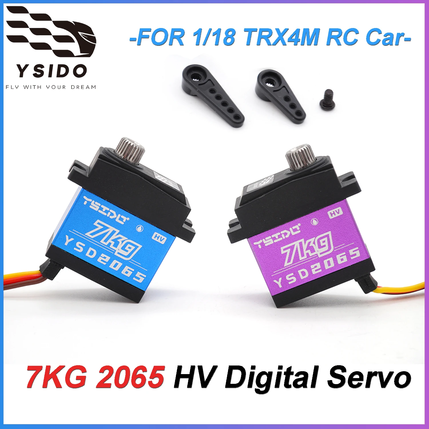 YSIDO 7kg 2065 Metal Gear Digital Servo 4.8-8.4V HV Waterproof High Torque Servo for TRX4M 1/18 RC Model Car Upgrade Accessories
YSIDO 7kg 2065 Metal Gear Digital Servo 4.8-8.4V HV Waterproof High Torque Servo for TRX4M 1/18 RC Model Car Upgrade Accessories