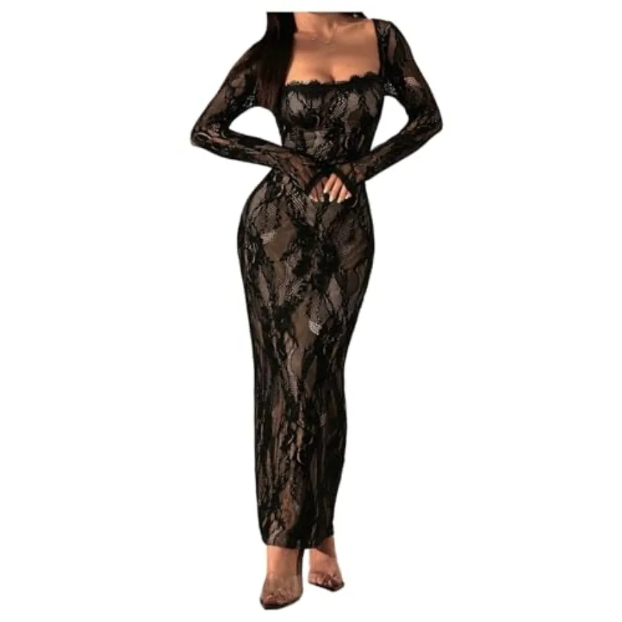 OYOANGLE Women's Floral Lace Slit Back Fishtail Long Dress Square Neck Cocktail Bodycon Dresses
OYOANGLE Women's Floral Lace Slit Back Fishtail Long Dress Square Neck Cocktail Bodycon Dresses