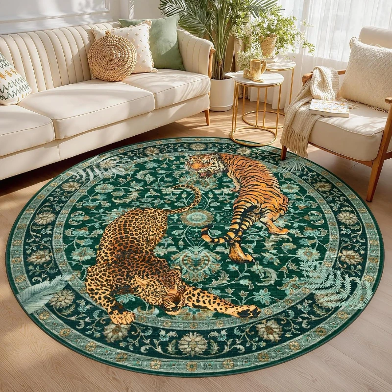 Round Living Room Carpet Machine Washable Non-slip Foldable Floor Mat Green Bohemian Cheetah Rug Large Size Home Decoration Rugs
Round Living Room Carpet Machine Washable Non-slip Foldable Floor Mat Green Bohemian Cheetah Rug Large Size Home Decoration Rugs