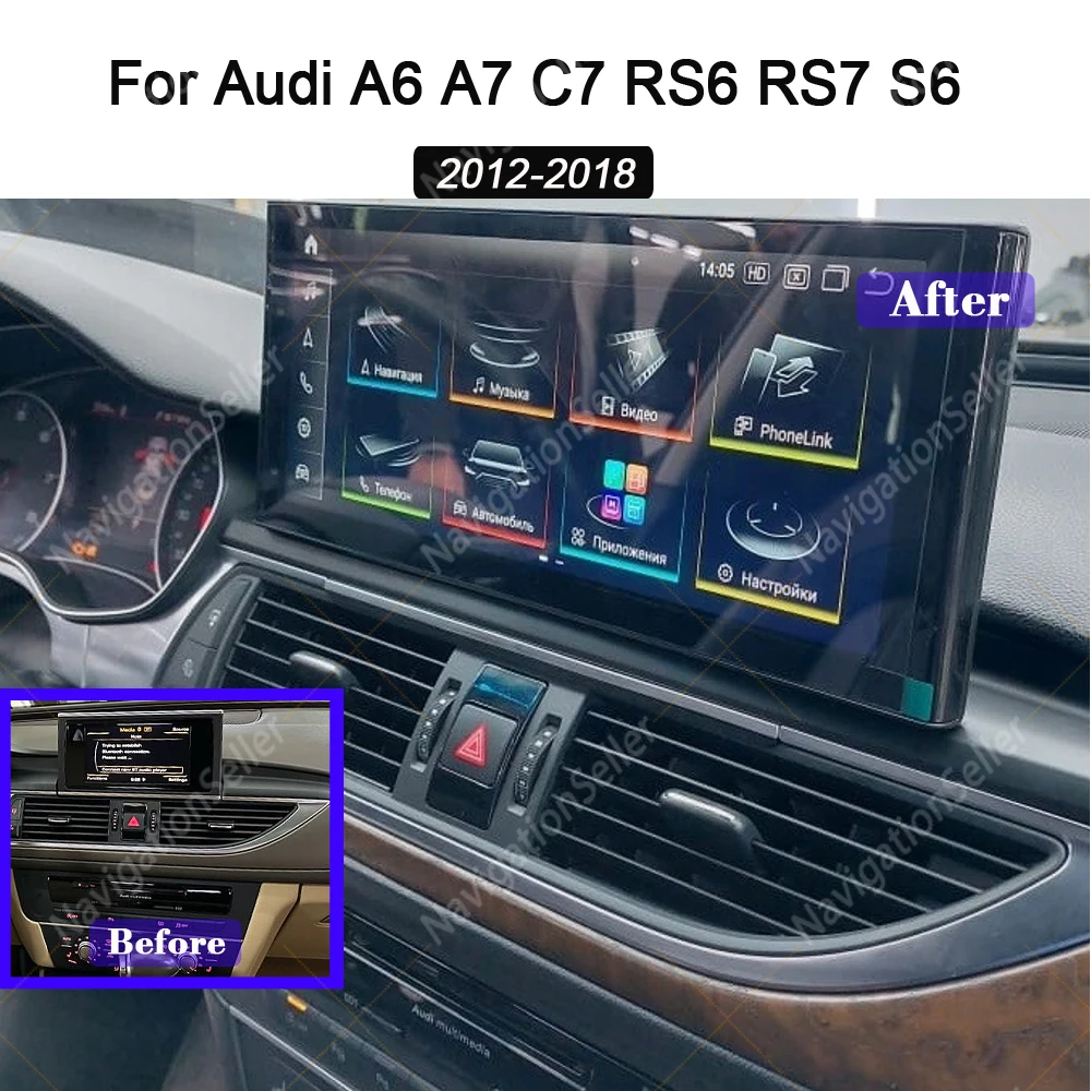 Carplay Android Radio For Audi A6 A7 C7 RS6 RS7 S6 RMC MMI 2012-2018 10.25 Touch Screen Upgrade Navigation Multimedia Video Gps
Carplay Android Radio For Audi A6 A7 C7 RS6 RS7 S6 RMC MMI 2012-2018 10.25 Touch Screen Upgrade Navigation Multimedia Video Gps