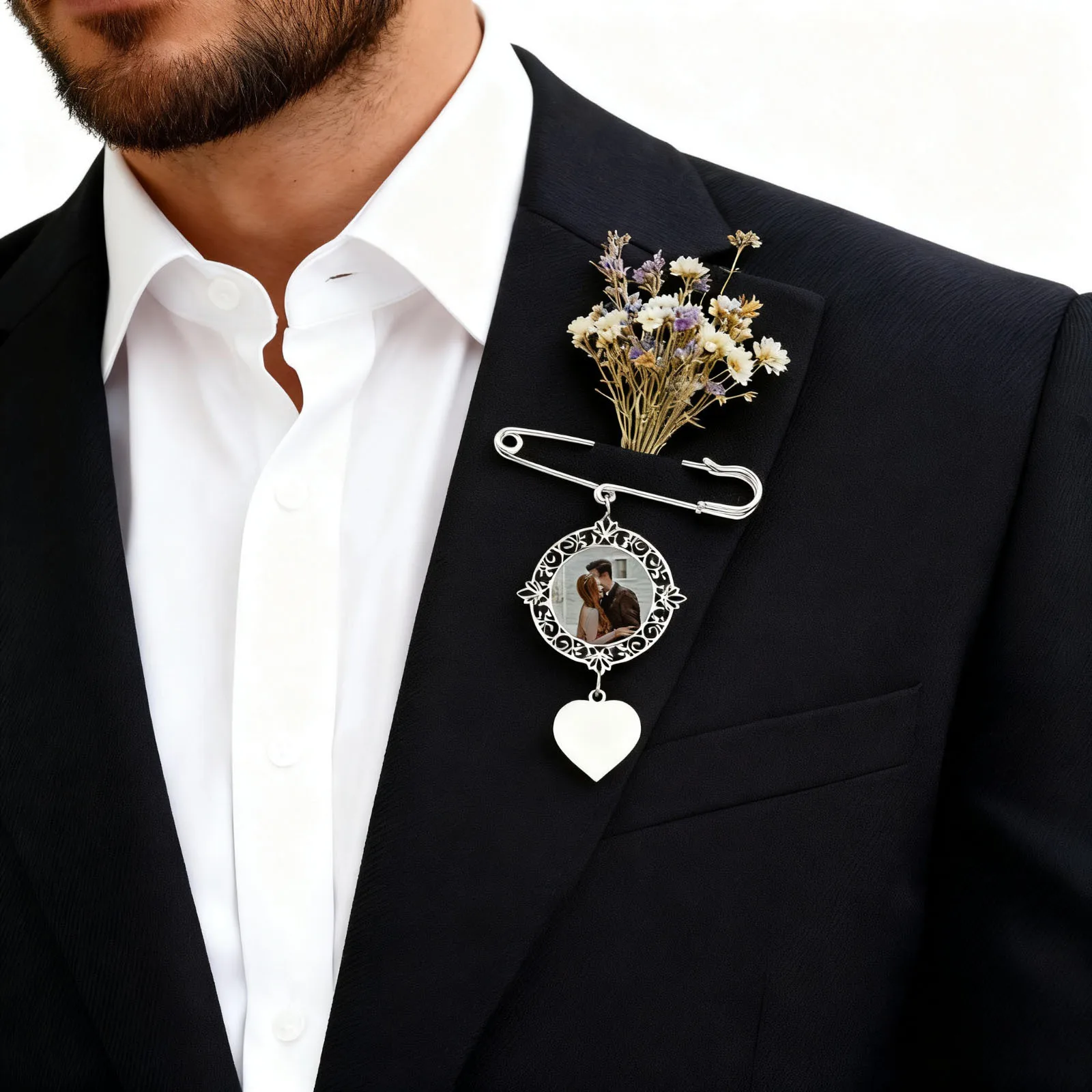 Vnox Wedding Bouquet Free Custom 1-3 Photos Brooch For Men Women Stainless Steel Jewelry Suit Dress Backpack Gifts
Vnox Wedding Bouquet Free Custom 1-3 Photos Brooch For Men Women Stainless Steel Jewelry Suit Dress Backpack Gifts