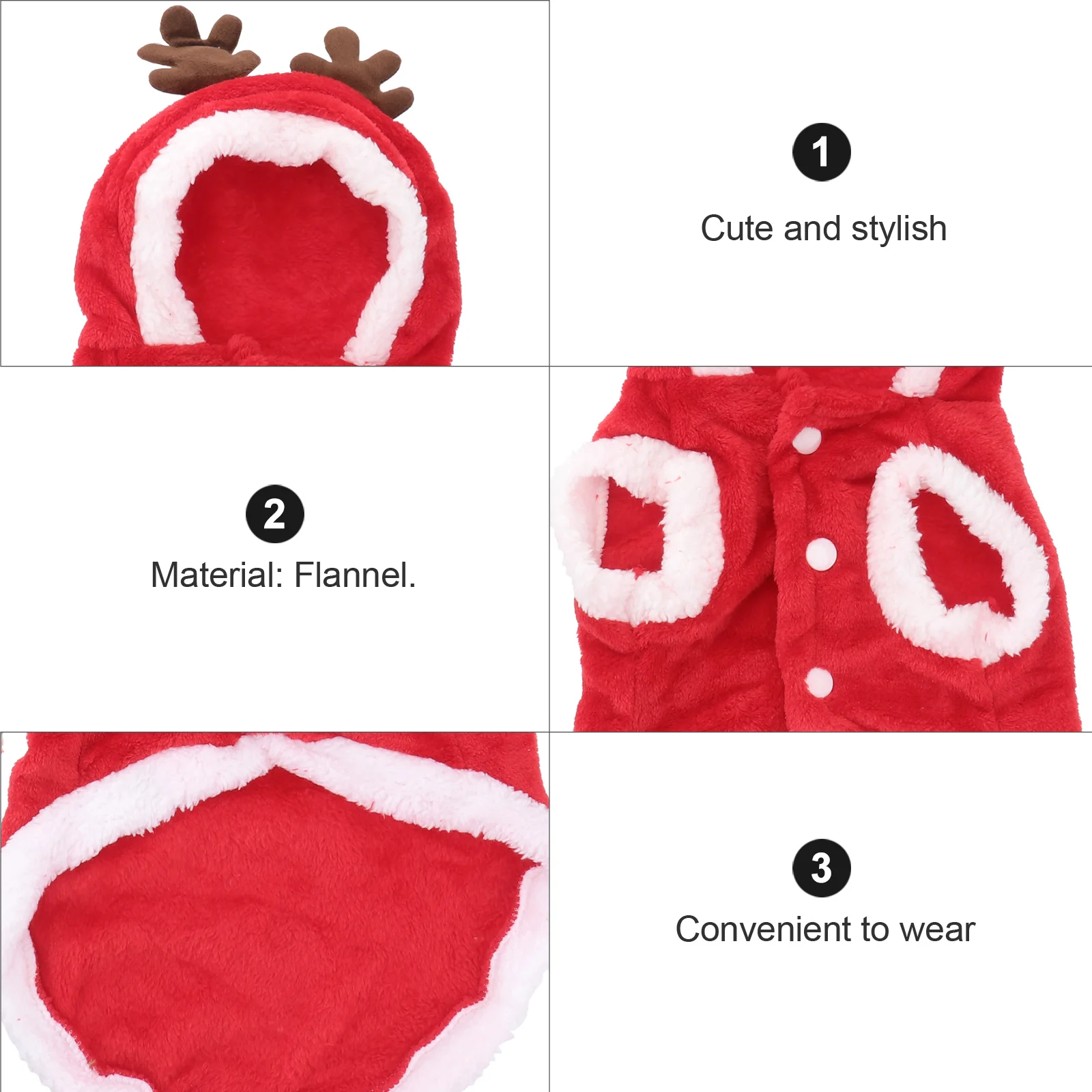 Pet Warmth Christmas Dog Outfit Flannel Hooded Costume with Reindeer Design Ideal for Festive Events Daily Wear L
Pet Warmth Christmas Dog Outfit Flannel Hooded Costume with Reindeer Design Ideal for Festive Events Daily Wear L