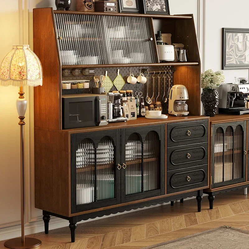 Retro solid wood dining side cabinet hole board integrated against the wall kitchen cabinet
Retro solid wood dining side cabinet hole board integrated against the wall kitchen cabinet