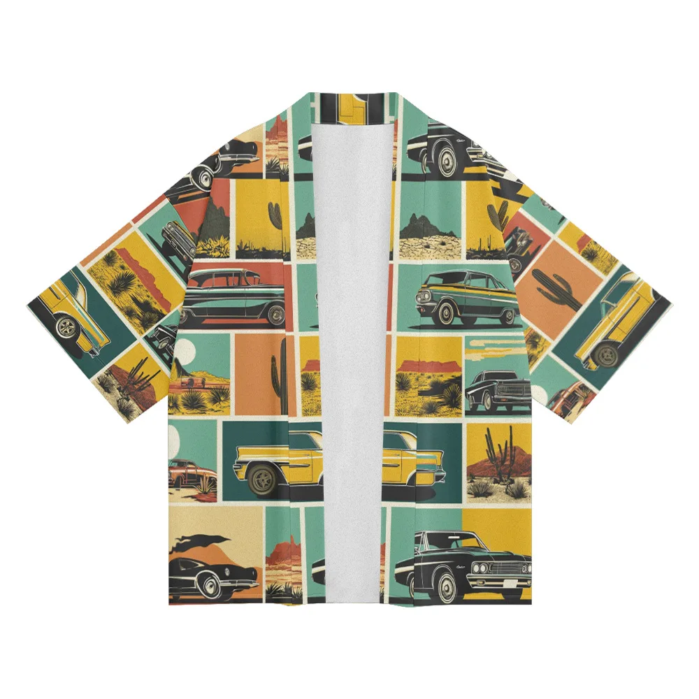 Винтажный кардиган с принтом автомобиля Haori, модное повседневное женское пляжное кимоно, уличная одежда, мужские топы, большие размеры
Винтажный кардиган с принтом автомобиля Haori, модное повседневное женское пляжное кимоно, уличная одежда, мужские топы, большие размеры