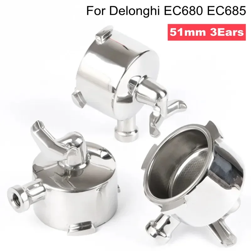 51mm Double Spout Coffee Bottomless Portafilter Filter Basket For Delonghi EC680 EC685 Espresso Machine Handle Cafe Accessories
51mm Double Spout Coffee Bottomless Portafilter Filter Basket For Delonghi EC680 EC685 Espresso Machine Handle Cafe Accessories
