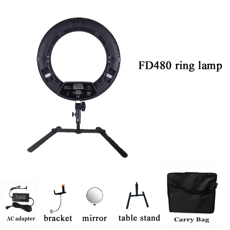 Yidoblo FD-480II Bi-color Photo Beauty Studio Ring Light LED Video Lamp Photographic Lighting 96W 3200-5500K Ring Lamps
Yidoblo FD-480II Bi-color Photo Beauty Studio Ring Light LED Video Lamp Photographic Lighting 96W 3200-5500K Ring Lamps