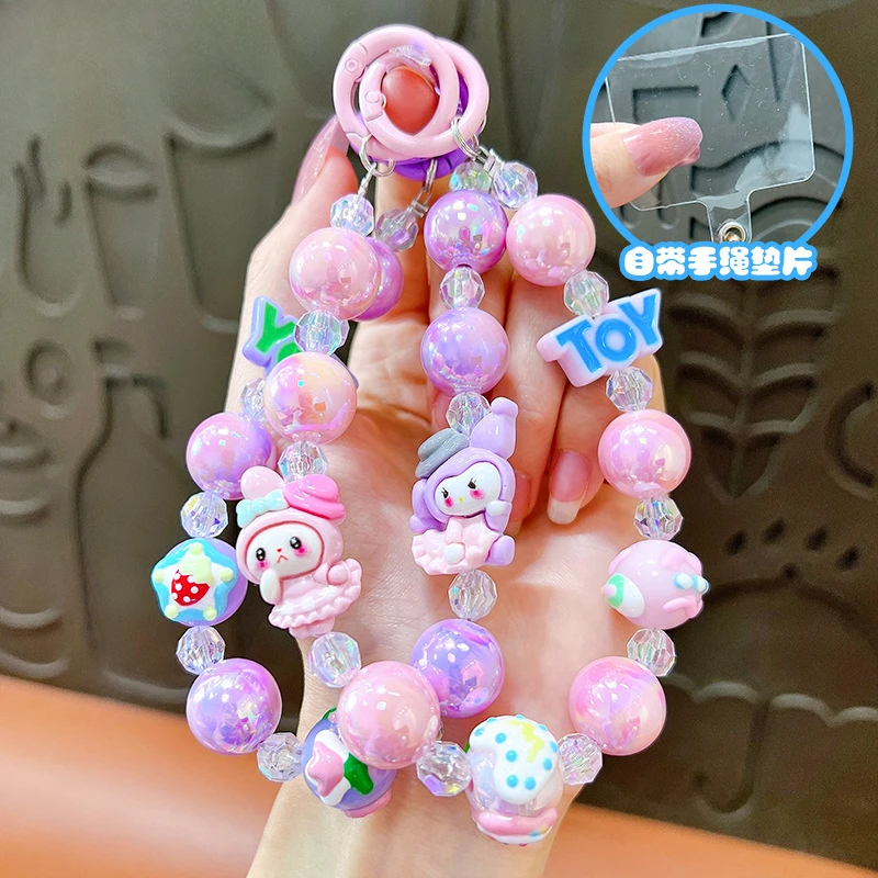 Kawaii Sanrio Kuromi Phone Chain W/Card Hand-painted Beads Charm Wrist Strap Pendant Keychain Backpack Decor Accessories Gift
Kawaii Sanrio Kuromi Phone Chain W/Card Hand-painted Beads Charm Wrist Strap Pendant Keychain Backpack Decor Accessories Gift