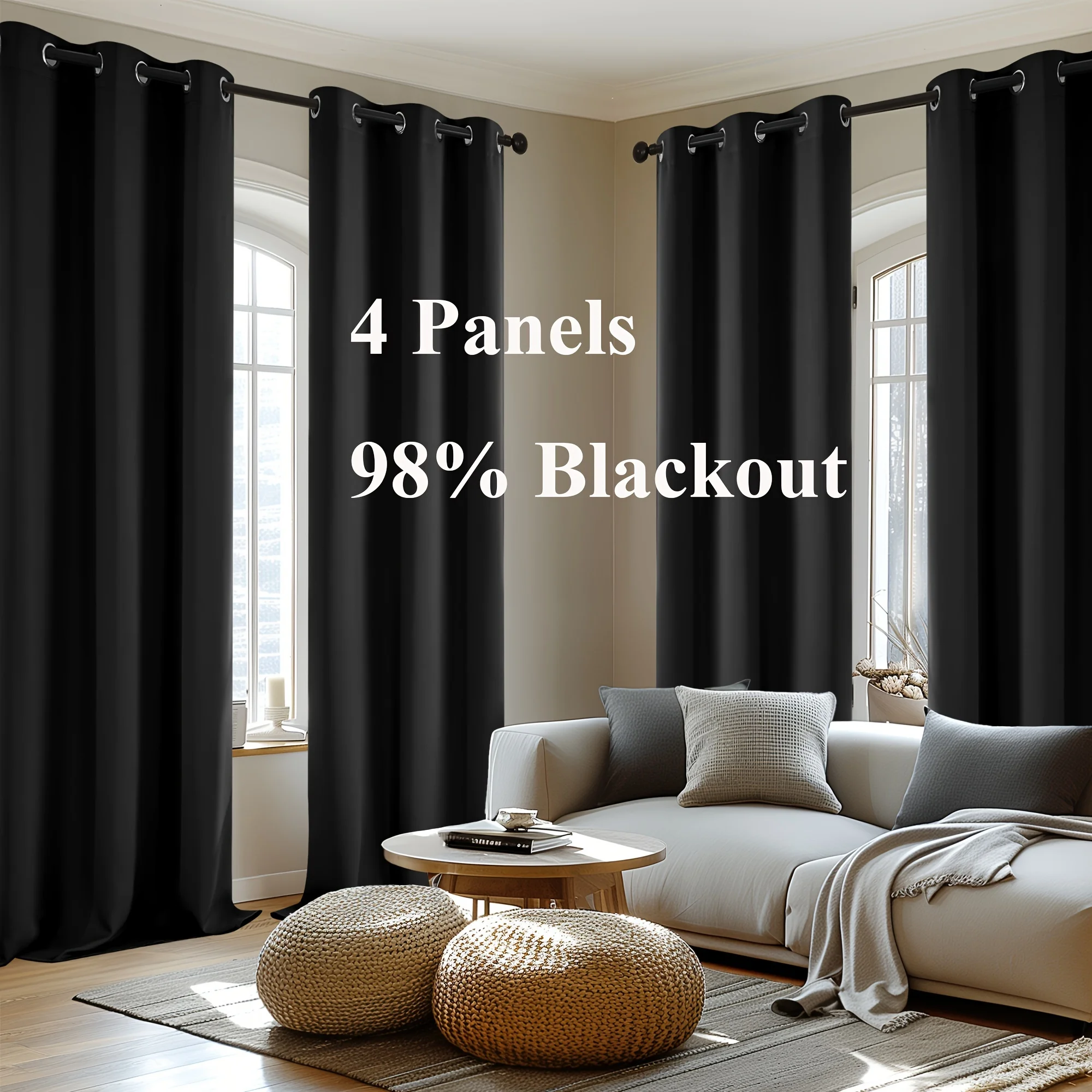 4-Panel Blackout Curtains, Thermal Insulated Curtains for Living Room Bedroom, Room Darkening Home Decor Drapes, 4pcs Curtains S
4-Panel Blackout Curtains, Thermal Insulated Curtains for Living Room Bedroom, Room Darkening Home Decor Drapes, 4pcs Curtains S