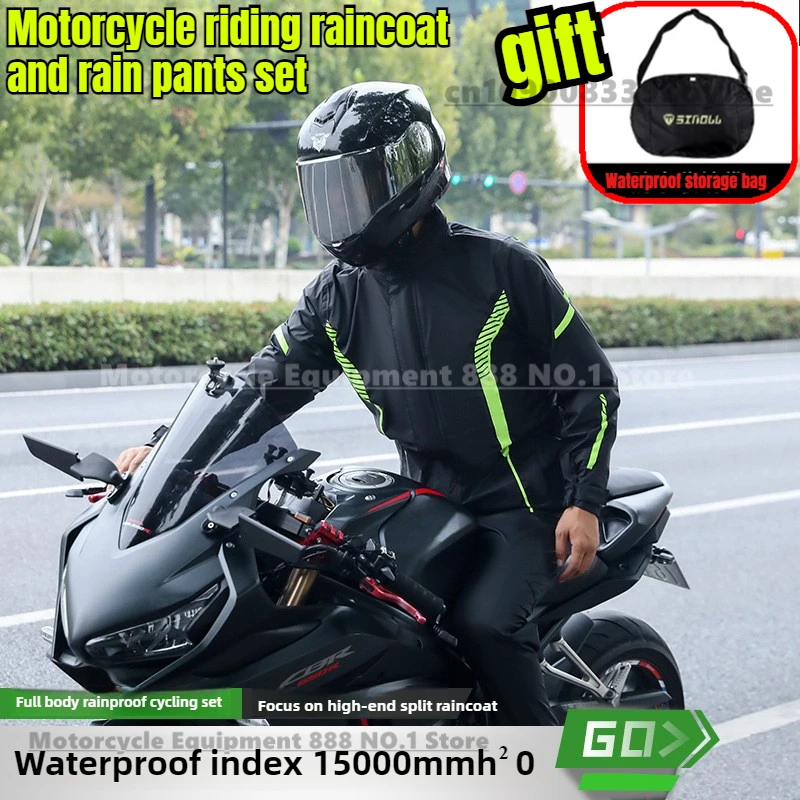 Motorcycle Riding Raincoat Rain Pants Suit Split Raincoat Full Body Rainstorm Prevention with Waterproof Shoe Cover
Motorcycle Riding Raincoat Rain Pants Suit Split Raincoat Full Body Rainstorm Prevention with Waterproof Shoe Cover