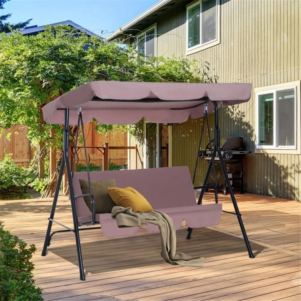 3-person terrace swing with detachable cushion, suitable for porch, terrace, outdoor swing with canopy and steel frame
3-person terrace swing with detachable cushion, suitable for porch, terrace, outdoor swing with canopy and steel frame