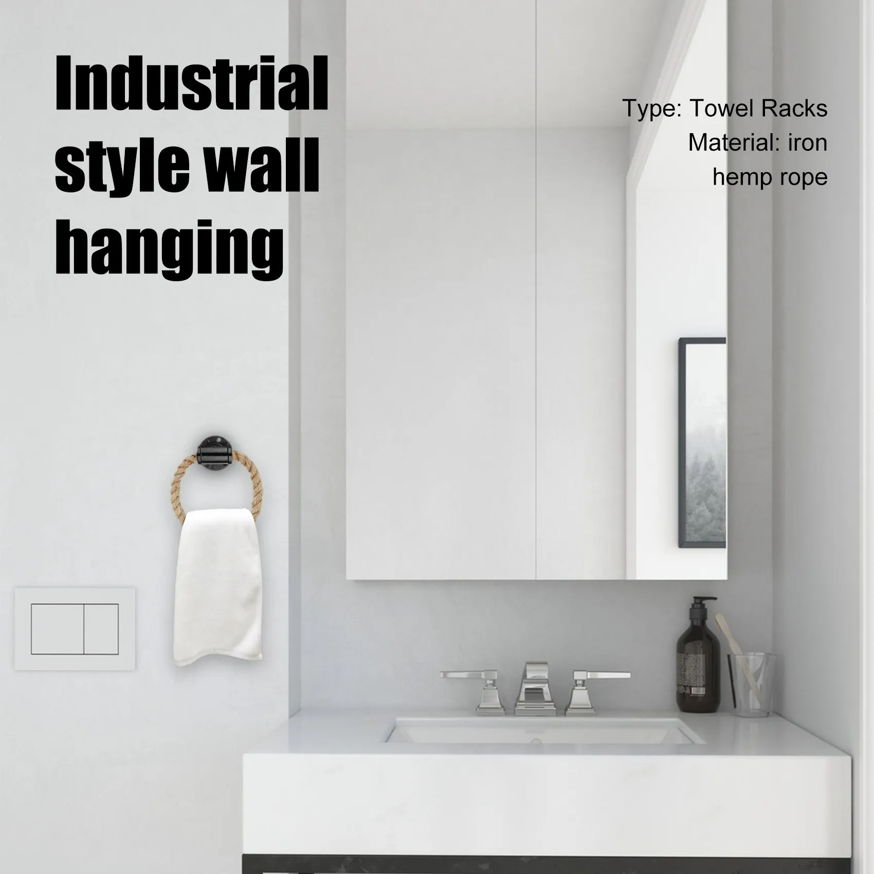Vintage Towel Rack Ring Industrial Style Wall Mount Towel Holder Iron Pipe Jute Rope Bathroom Toilet Home Hotels Decoration
Vintage Towel Rack Ring Industrial Style Wall Mount Towel Holder Iron Pipe Jute Rope Bathroom Toilet Home Hotels Decoration
