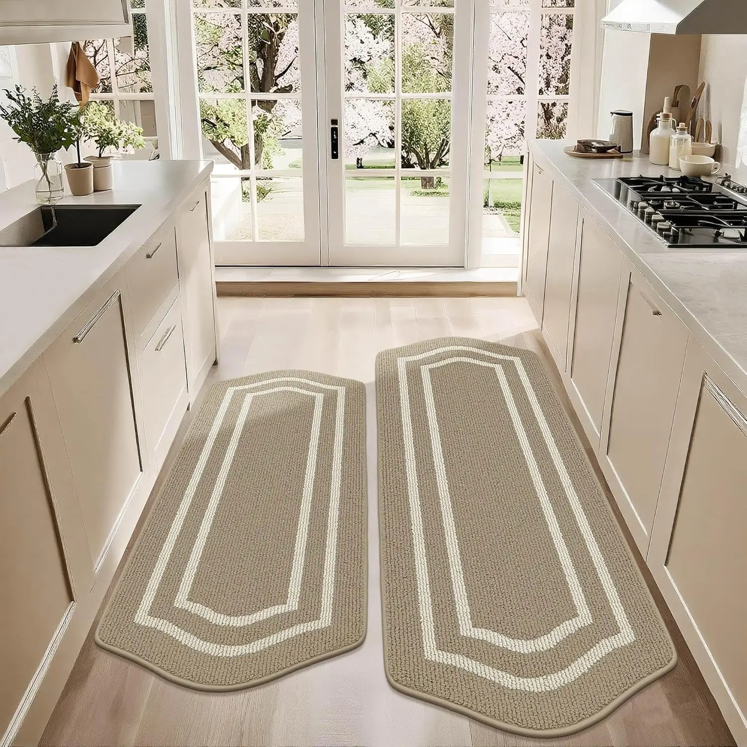 2-Pack Non-Slip Kitchen Rugs, Washable & Stain Resistant, 24"x48"+24"x59", Beige
2-Pack Non-Slip Kitchen Rugs, Washable & Stain Resistant, 24"x48"+24"x59", Beige
