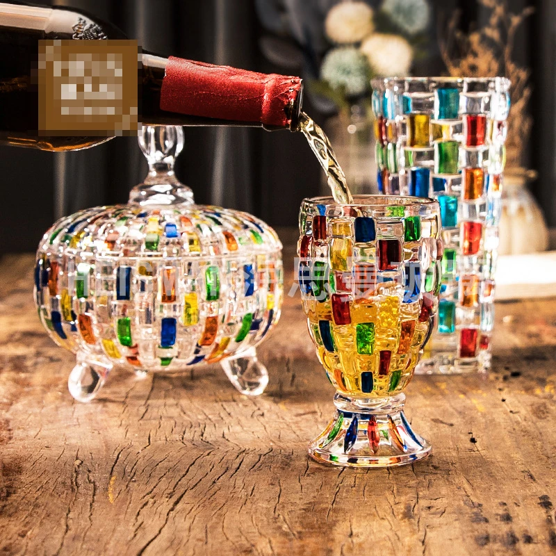 European-style Hand-painted Stained Glass Candy Jar Woven Pattern Fruit Bowl Contrast Vase Painted Juice Cup Whiskey
European-style Hand-painted Stained Glass Candy Jar Woven Pattern Fruit Bowl Contrast Vase Painted Juice Cup Whiskey