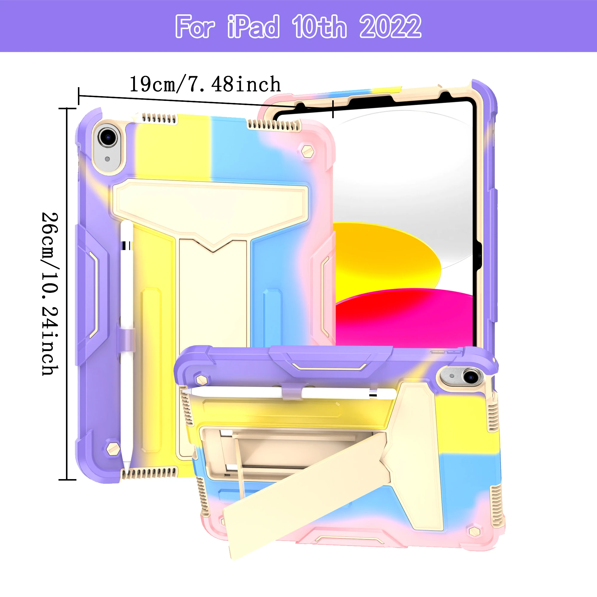 Case For iPad 10th 10.9 2022 Hard PC+ Soft Silicone multi-functional protection shatter-resistant Shockproof tablet cover
Case For iPad 10th 10.9 2022 Hard PC+ Soft Silicone multi-functional protection shatter-resistant Shockproof tablet cover