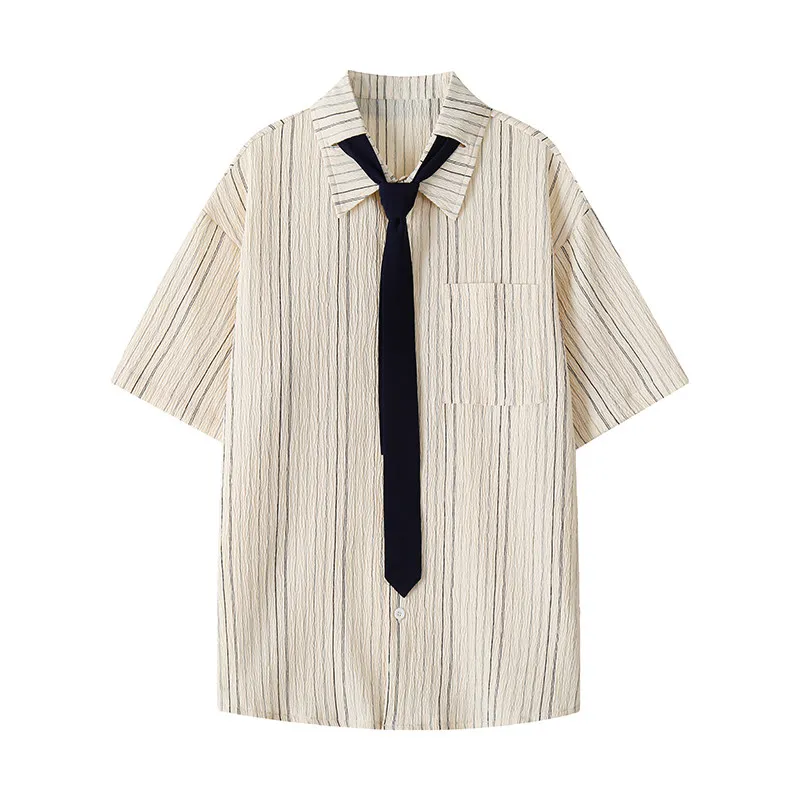 Men's Short Sleeve Shirts Summer Fashion Personalized Vertical Stripes Tie Design Loose Tops Streetwear Urban Wear Commuter Wear
Men's Short Sleeve Shirts Summer Fashion Personalized Vertical Stripes Tie Design Loose Tops Streetwear Urban Wear Commuter Wear