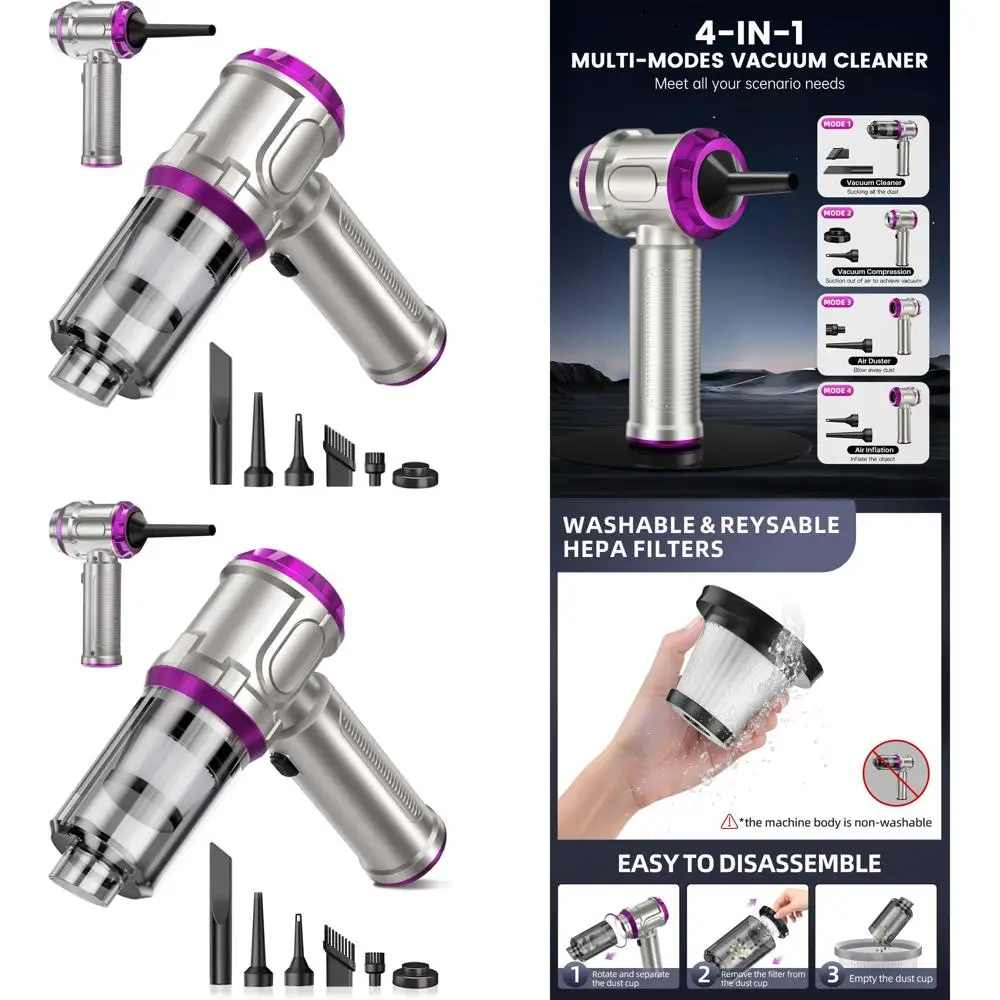 Портативный автомобильный пылесос и пылесос 4-в-1 15000pa, перезаряжаемый портативный портативный прибор для автомобиля, дома, домашних животных, идеальный подарок унисекс (розовый)
Портативный автомобильный пылесос и пылесос 4-в-1 15000pa, перезаряжаемый портативный портативный прибор для автомобиля, дома, домашних животных, идеальный подарок унисекс (розовый)