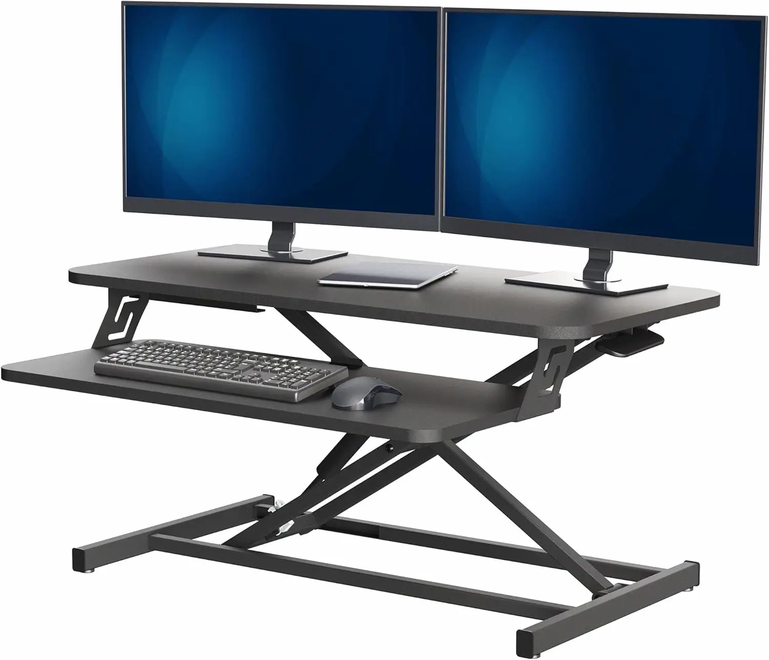 Height Adjustable 32 inch Stand Up Desk Converter, Quick Sit to Stand Tabletop Dual Monitor Riser Workstation, Black, DESK-V0
Height Adjustable 32 inch Stand Up Desk Converter, Quick Sit to Stand Tabletop Dual Monitor Riser Workstation, Black, DESK-V0