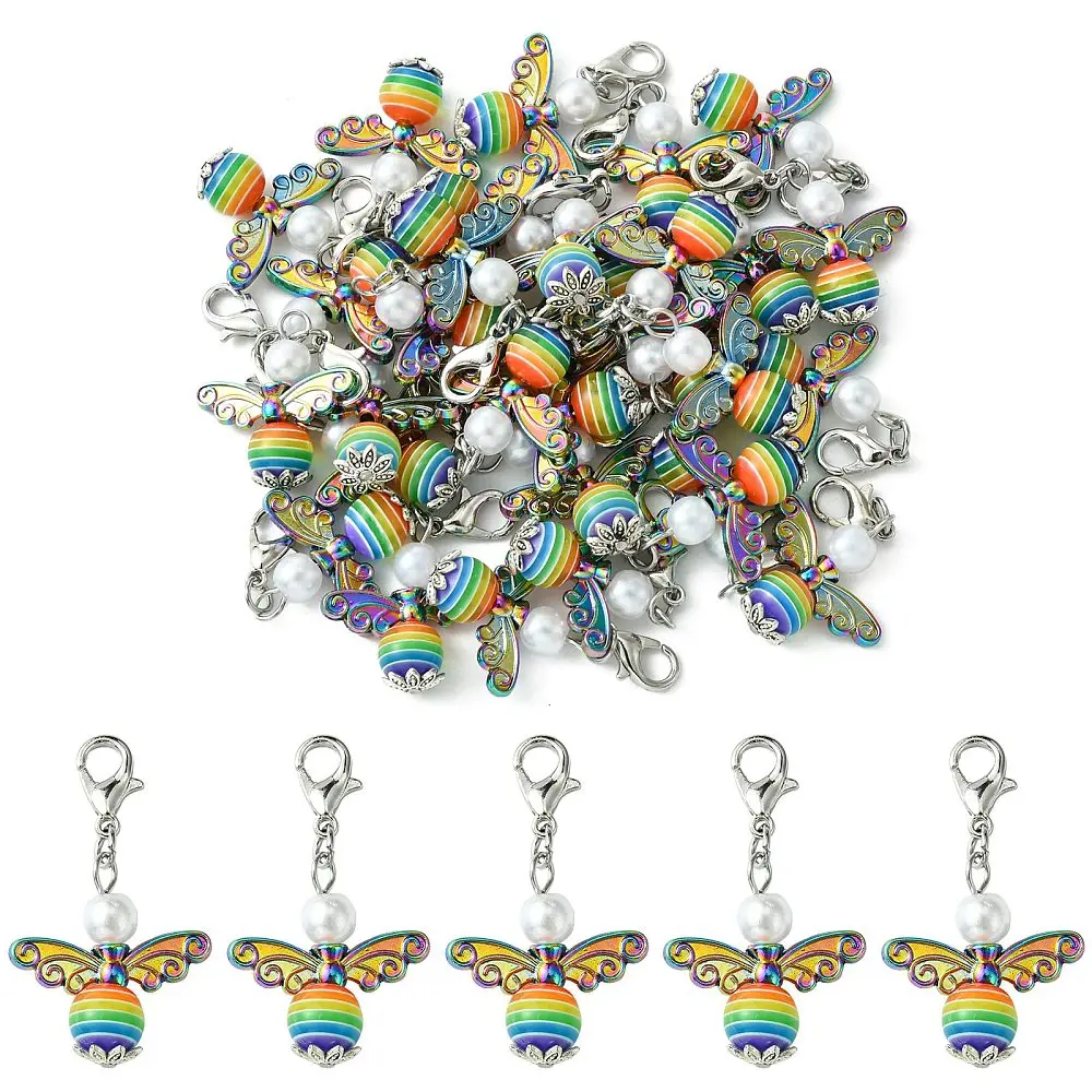 30pcs Angel Locking Stitch Markers Resin Acrylic Pendant Stitch Marker w/ Alloy Lobster Claw Clasps Rainbow Color Jewelry Decor
30pcs Angel Locking Stitch Markers Resin Acrylic Pendant Stitch Marker w/ Alloy Lobster Claw Clasps Rainbow Color Jewelry Decor
