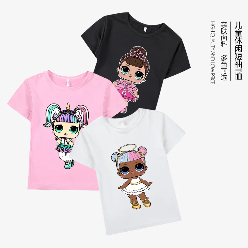 New Children's Short-sleeved European and American Girls T-shirt Doll Cartoon Printed Pattern Round Neck Top Clothes
New Children's Short-sleeved European and American Girls T-shirt Doll Cartoon Printed Pattern Round Neck Top Clothes