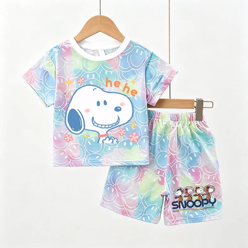New Snoopys Children Tie-dye Smlie T Shirt Boy Girl Short Sleeves Baby Kawaii Tees Shorts 2pcs Kids Cute Summer Clothes Set GIFT
New Snoopys Children Tie-dye Smlie T Shirt Boy Girl Short Sleeves Baby Kawaii Tees Shorts 2pcs Kids Cute Summer Clothes Set GIFT