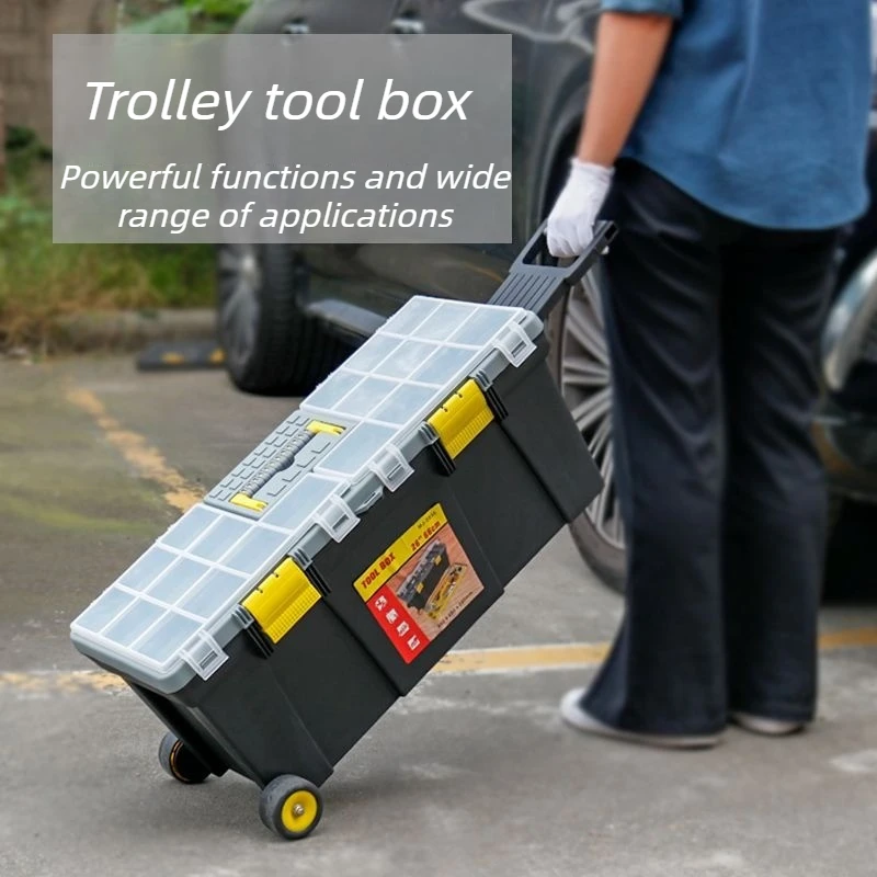 Plastic Tool Trolley Case Double Layered Tools Storage Box Large Capacity Parts Organize Box Portable Tool Storage Accessories
Plastic Tool Trolley Case Double Layered Tools Storage Box Large Capacity Parts Organize Box Portable Tool Storage Accessories