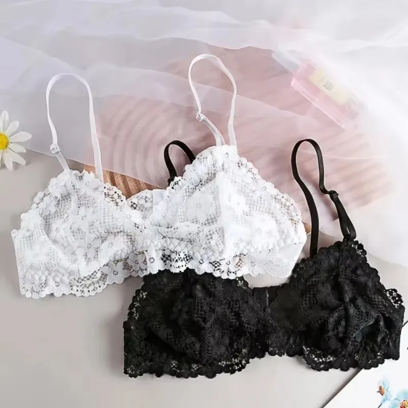 Lace Bras for Women Wireless Bralette Transparent Lace Underwear Women's Push Up Bra Solid Color Sexy Lingerie Backless Bra
Lace Bras for Women Wireless Bralette Transparent Lace Underwear Women's Push Up Bra Solid Color Sexy Lingerie Backless Bra