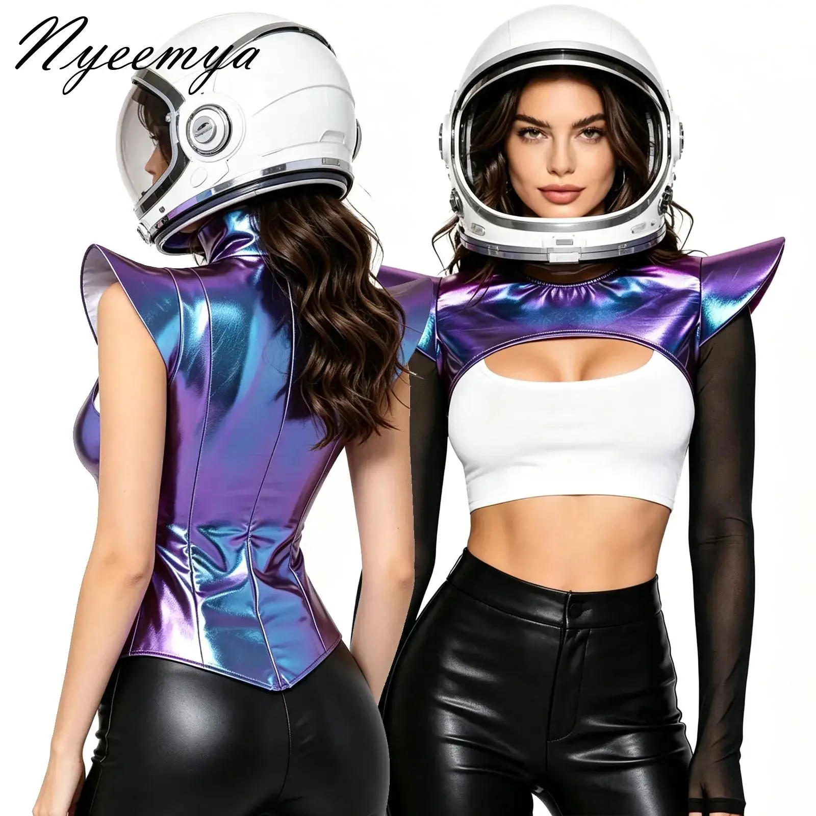 Women Space Alien Women Space Suit Adult Astronaut Costume Fly Sleeve Zip-up Bustier Crop Top Family Party Dress Up Birthday
Women Space Alien Women Space Suit Adult Astronaut Costume Fly Sleeve Zip-up Bustier Crop Top Family Party Dress Up Birthday