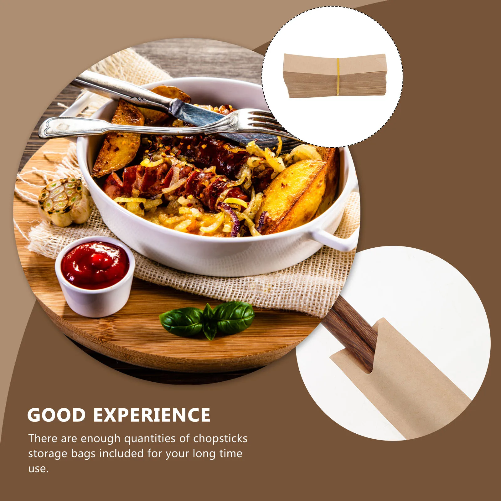 200 Pcs Set Kraft Paper Sleeve Travel Portable Storage Bag Kitchen Chopsticks Waterproof Chopsticks Pocket Accessory Organizer
200 Pcs Set Kraft Paper Sleeve Travel Portable Storage Bag Kitchen Chopsticks Waterproof Chopsticks Pocket Accessory Organizer