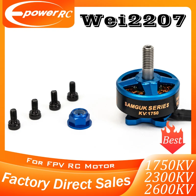 Samguk Series Wei2207 Brushless RC Motor 1750KV 2300KV 2600KV 3-6S for RC Models Multicopter Spare Part Accessories
Samguk Series Wei2207 Brushless RC Motor 1750KV 2300KV 2600KV 3-6S for RC Models Multicopter Spare Part Accessories