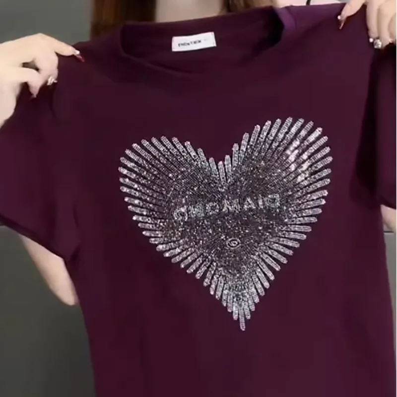 2025 new hot selling short sleeved loose retro purple women's casual hot diamond slim fit T-shirt
2025 new hot selling short sleeved loose retro purple women's casual hot diamond slim fit T-shirt