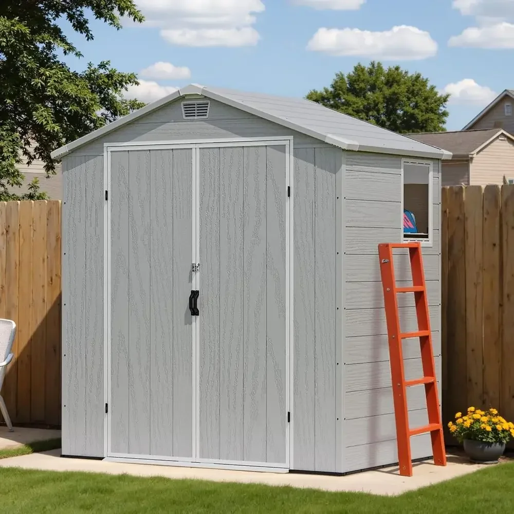 6x4 T Plastic Outdoor Storage Shed - Lockable Resin Tool Shed with Window & loor - Easy Assembly or Garden, Backyard
6x4 T Plastic Outdoor Storage Shed - Lockable Resin Tool Shed with Window & loor - Easy Assembly or Garden, Backyard