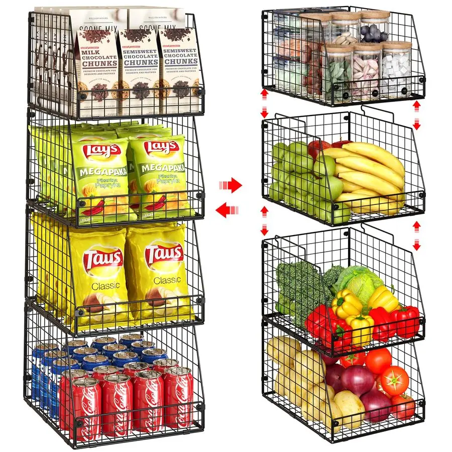 Pack XXL Stackable Wire Storage Basket, Extra Large Capacity Pantry Organizer and Storage, MutiPurpose for Fruit Vegetable Baske
Pack XXL Stackable Wire Storage Basket, Extra Large Capacity Pantry Organizer and Storage, MutiPurpose for Fruit Vegetable Baske