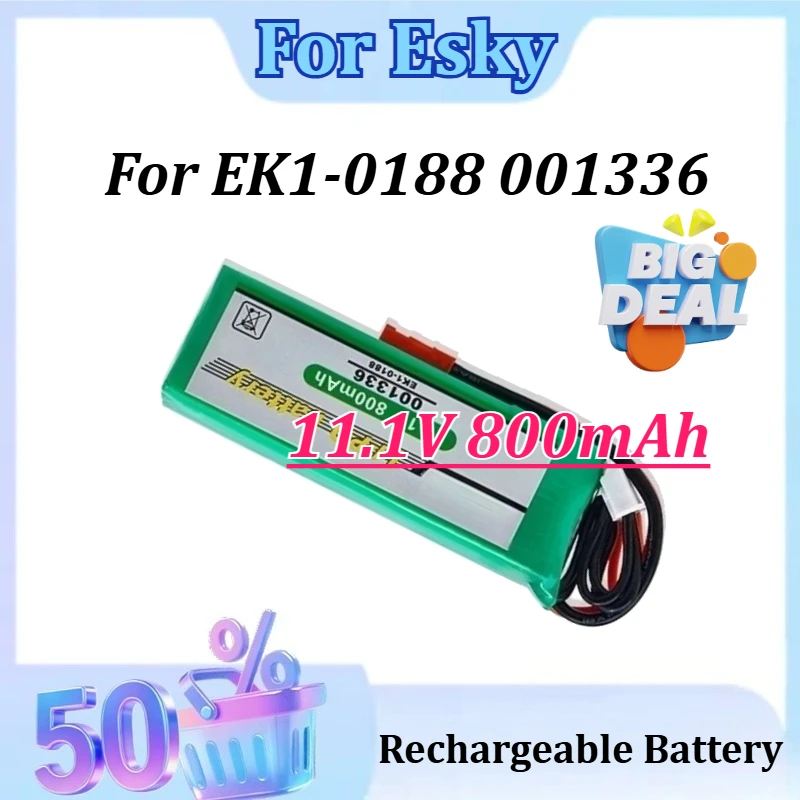 11.1V 800mAh for Esky EK1-0188 001336 Big LAMA E020/E515A Helicopter for Model Airplane Rechargeable Battery
11.1V 800mAh for Esky EK1-0188 001336 Big LAMA E020/E515A Helicopter for Model Airplane Rechargeable Battery