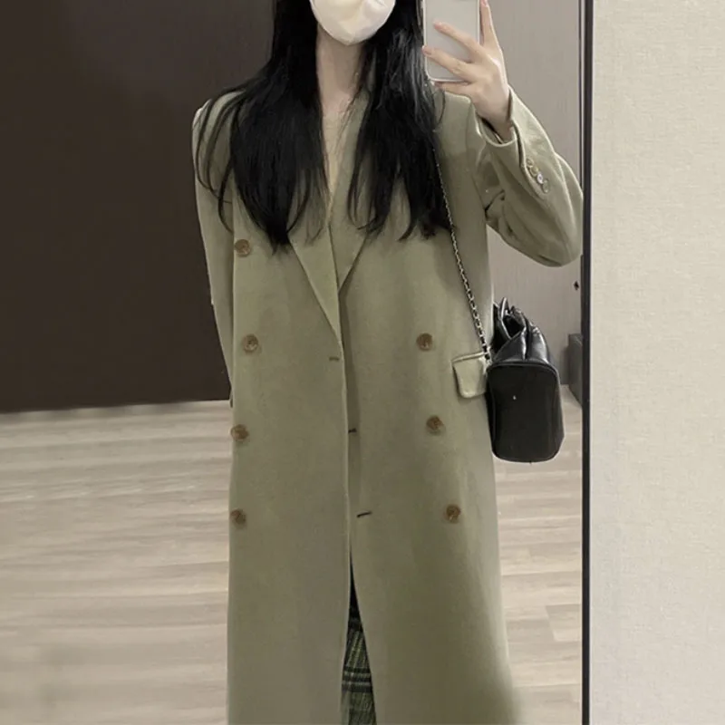 Loose Vintage Mid-length Woolen Coat Lapel Collar Long Sleeves Elegant Fashion Women's Casual Oversize Autumn Winter Coat
Loose Vintage Mid-length Woolen Coat Lapel Collar Long Sleeves Elegant Fashion Women's Casual Oversize Autumn Winter Coat