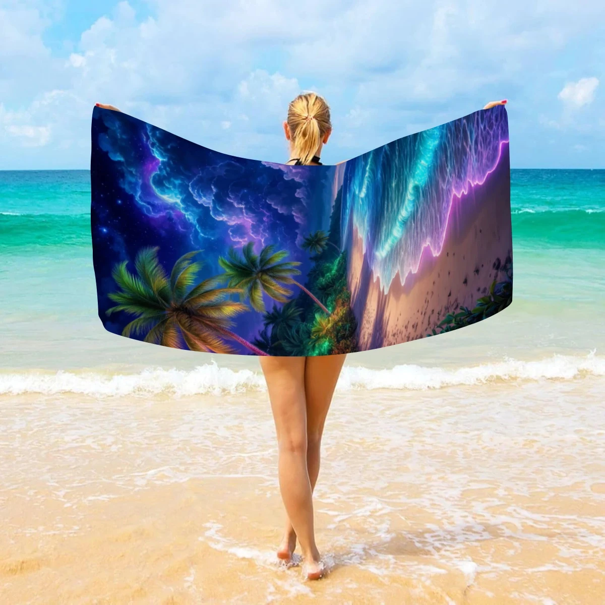Tropical Print Beach Towel,Microfiber Lightweight Quick Dry,Oversized for Camping Spa Bathroom, Modern Glowing Ocean Decor Towel
Tropical Print Beach Towel,Microfiber Lightweight Quick Dry,Oversized for Camping Spa Bathroom, Modern Glowing Ocean Decor Towel