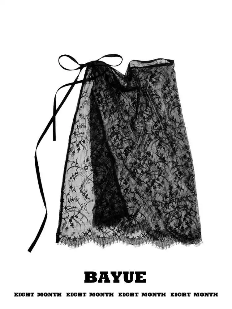 One-piece Type Lace Black Lace Fart Curtain Womens fashion Hottie Fashion Fold Through Senior Skirt Black White
One-piece Type Lace Black Lace Fart Curtain Womens fashion Hottie Fashion Fold Through Senior Skirt Black White