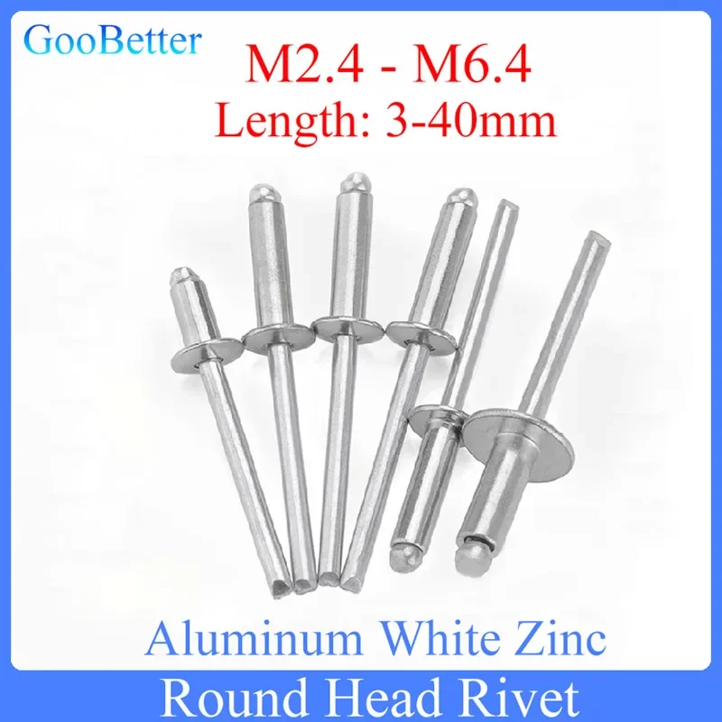 10-50Pcs Dome Head Blind Rivets Steel Shank Mandrel Exhaust Rivets M2.4 M2.8 M3 M3.2 M3.6 M4 M5 M6.4 White Zinc Aluminium Rivet
10-50Pcs Dome Head Blind Rivets Steel Shank Mandrel Exhaust Rivets M2.4 M2.8 M3 M3.2 M3.6 M4 M5 M6.4 White Zinc Aluminium Rivet
