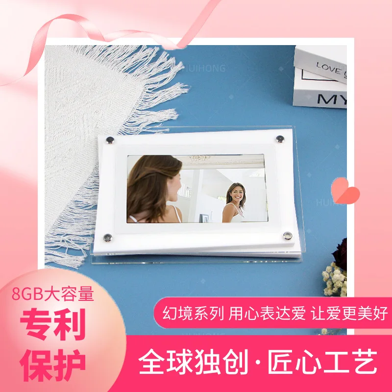 Customized-Border White Valentine's Day Acrylic Photo Album Electronic Photo Frame Photo Digital Player
Customized-Border White Valentine's Day Acrylic Photo Album Electronic Photo Frame Photo Digital Player