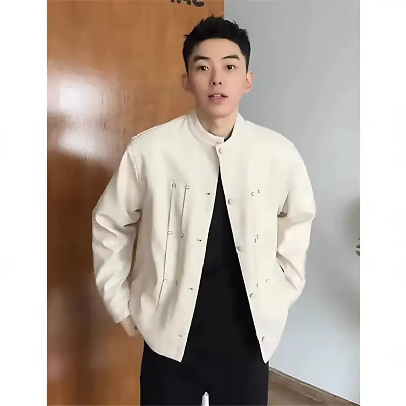 New Chinese Deconstructed Patchwork Jaet Men's Spring Autumn Design Collar Jaet Haome Loose Top Polyester Fiber
New Chinese Deconstructed Patchwork Jaet Men's Spring Autumn Design Collar Jaet Haome Loose Top Polyester Fiber
