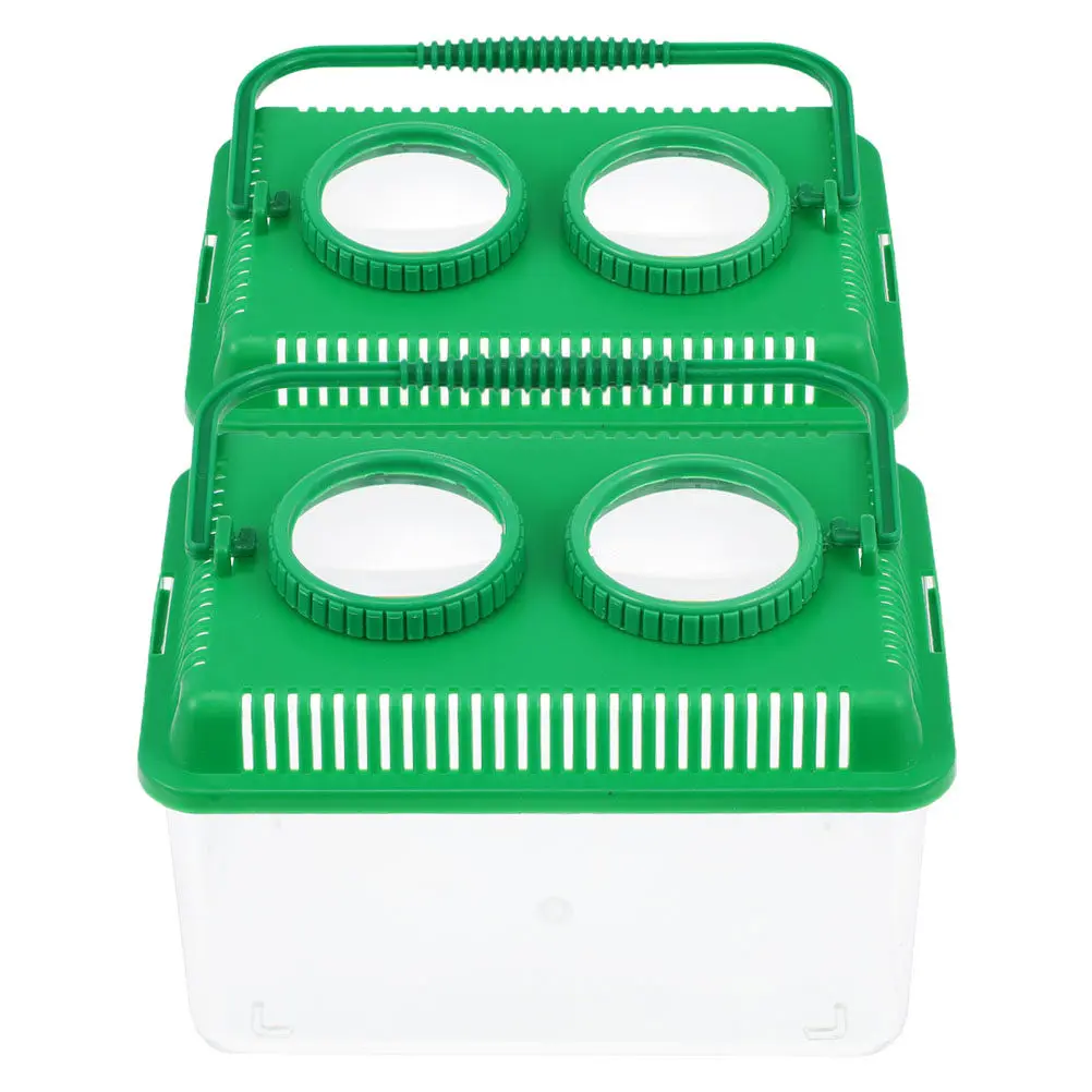 2Pcs Insect Observation Box Acrylic ABS Magnifier Container Outdoor Explorer Kit Kids Insect Display Case Catcher
