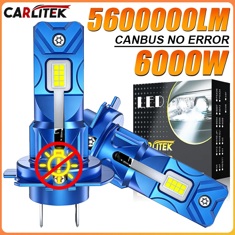 2Pcs Turbo H7 LED High Low Beam Headlamp Canbus Error Free Car Headlight H7 LED CSP Chip Automobile Driving Lamp 6000W Carlitek
2Pcs Turbo H7 LED High Low Beam Headlamp Canbus Error Free Car Headlight H7 LED CSP Chip Automobile Driving Lamp 6000W Carlitek