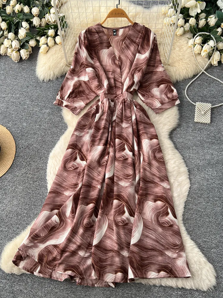 Женское платье во французском стиле с V-образным вырезом, рукавами-фонариками, принтом тай-дай, премиум-класса, с подчеркивающим талию силуэтом, макси, с расклешенным подолом, весна-лето DS319
Женское платье во французском стиле с V-образным вырезом, рукавами-фонариками, принтом тай-дай, премиум-класса, с подчеркивающим талию силуэтом, макси, с расклешенным подолом, весна-лето DS319